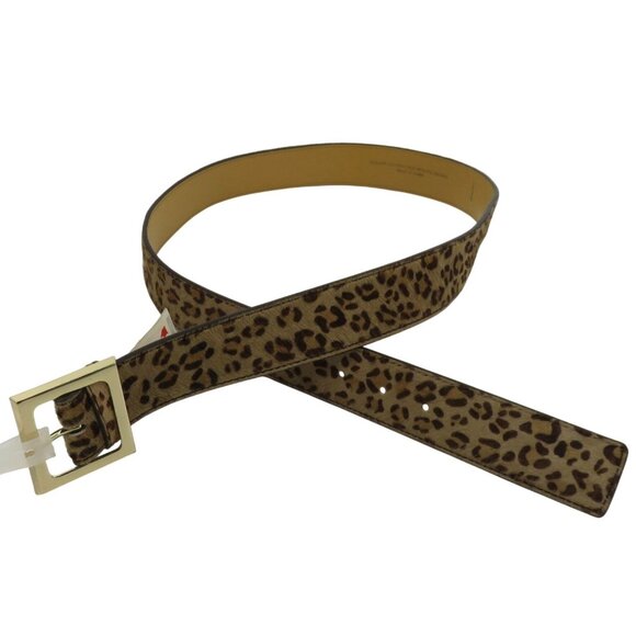 Merona Women 2XL Leopard Cheetah Animal Print Hair Leather Belt Y2K 2006 NEW - Picture 1 of 11